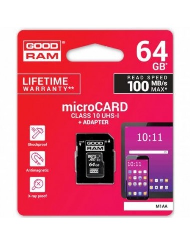MicroSD Goodram 64GB Clase 10 UHS-I...