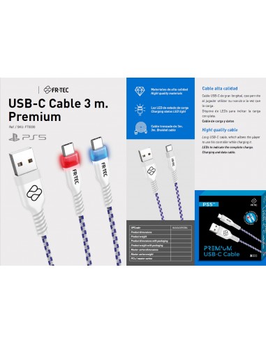 Cable USB-c 3 m. Premium - PS5